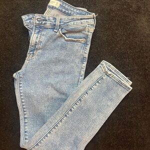 Abercrombie & Fitch Light Blue Super Skinny Mid- Rise Jeans
